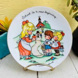 Vintage 80s Joan Walsh Anglund Small Plate "School is a new beginning"